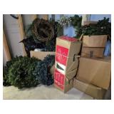 Group of Christmas Tree, Wreaths & Garland