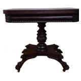 Antique Mahogany Pedestal Game Table 29"x36"