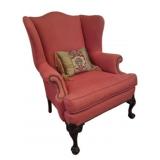 Coral Upholstered Wing Back Chair 42"x34"x28"