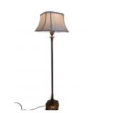Vintage Brass & Metal Floor Lamp w/ Shade 62"