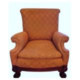 Upholstered Club Chair w/ Claw Feet