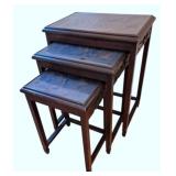 Chinese Carved Rosewood Nesting Tables Set