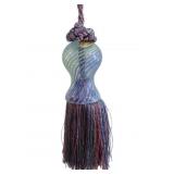 Murano Opalescent Swirl Glass Tassel 15"