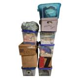 11 Containers Full of Assorted Fabric