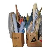 Two Large Boxes of Assorted Fabric Bolts