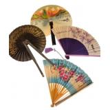 Collection of Decorative Asian Paper Fans