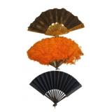 3 Victorian Fans, Longest 8" Closed