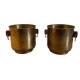 2 Brass Buckets 10"x10.5"