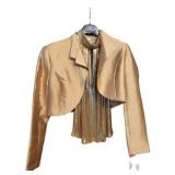 Metal Mesh Halter Top w/Jauani Silk Cropped Blazer