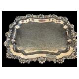Rogers Silver on Copper Engraved Tray