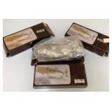4 Fish Silver Plated Napkin Holders - 4 x 9 x 2