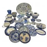 Assorted Blue & White Porcelain Collection