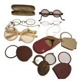 Group Antique Spectacles & Magnifying Lenses