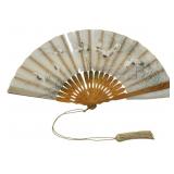 Vintage Oriental Fan 10x18