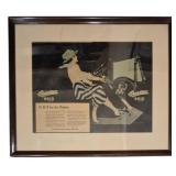 Framed Vtg Overland Automobile Advertisement