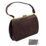 Vintage Genuine Lizard Skin Handbag 6"x8"x3"