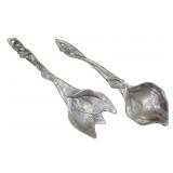 Pair Arthur Court Pewter Salad Fork & Spoon