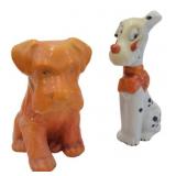 2 Vintage Japanese Ceramic Dog Figurines