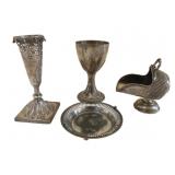 4 Silver Plated Tableware Items 7.5"