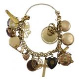 Mixed Gold Charm Bracelet Solid GF & Plated