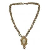 Victorian Revival Hand Carved Cameo Necklace