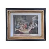 Colored Engraving Charles I & Van Dyck 26x32