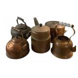 Group Lot of Assorted Copper Cookware