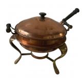 Copper Chaffing Dish on Stand - 11 x 12