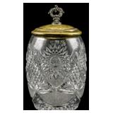 Pressed Glass Biscuit Jar w/ Lid 9"