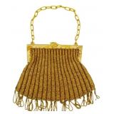 Art Deco Celluloid Beaded Purse 8"x7"