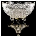 Large Pressed Glass Punchbowl w/ Stand