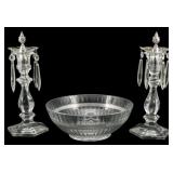 3pc Heisey Console Set, Bowl 3x9"