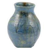 Vintage Green & Blue Studio Pottery Vase 7"