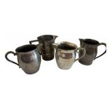 4 Pewter & Other Pitchers 7.5"