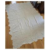 White Eyelet Embroidered Cotton Bedspread