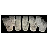 16 Cut Glass Tumblers 4"