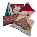 Group Lot of 5 Christmas Pillows