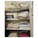 4 Shelves of Assorted Household Linens