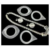 Group Mid-Century Clear Lucite Jewelry