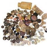 Asst Vtg Buttons in Various Materials