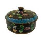 Chinese Hand Painted Cloisonne Tea Box w/ lid