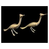 Pr Brass Buffet Birds As Is Broken Beak 8"