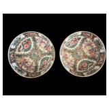Pr Rose Medallion Porcelain Bowls 10"x5"