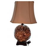 Seashell Filled Glass Table Lamp 29"