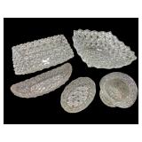 Button & Bows Pressed Glass Serving Pieces