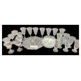 Fostoria Corsage Etched Crystal Glassware Set