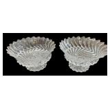 2 Fostoria Colony Swirl Glass Pedestal Bowls