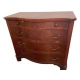Serpentine Front 4 Drawer Mahogany Chest