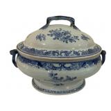 Blue & White Porcelain Tureen w/ Lid