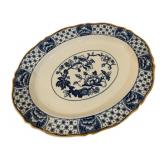Blue & White Floral Transferware Platter 12x9